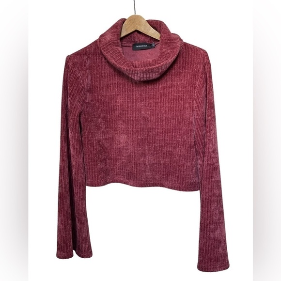 MINKPINK Cropped Cowl Neck Sweater For Women Size Small. - Picture 2 of 11